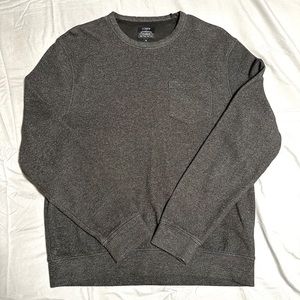 J. Crew Authentic Fleece Men’s Medium Dark Heathered Gray EUC Warm Sweatshirt